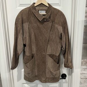 Avanti Vintage 80s Snakeskin print Pig Suede jacket (M)